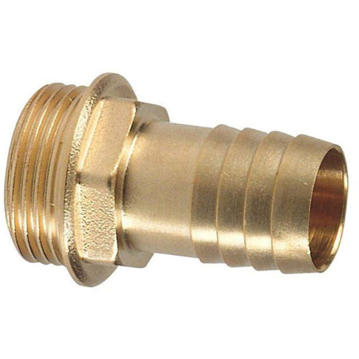 Messing slangtule 6-kant buitendraad 1 1/4" x 32 mm Messing slangtule 6-kant buitendraad 1 1/4" x 32 mm