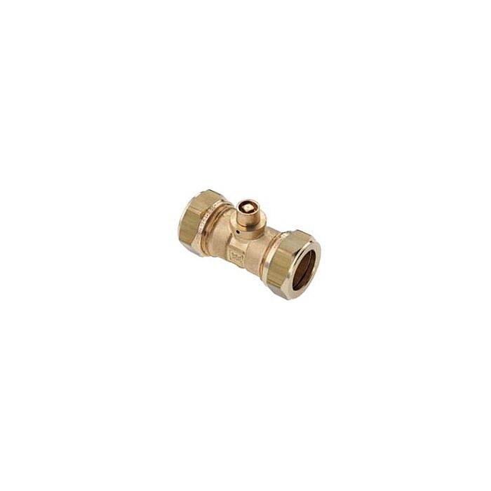 Bonfix messing rechte koppeling met ontluchter 2 x knel 22 mm