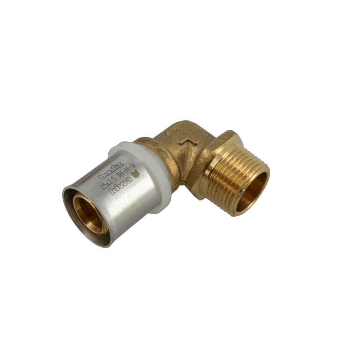 Bonfix Alu-pers knie 90° buitendraad 25 mm x 3/4"