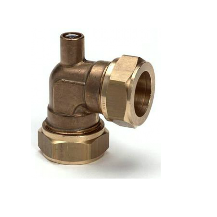 Bonfix messing knie met ontluchter 2 x knel 22 mm