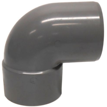 PVC BOCHT HWA M/SPIE 70mm GRIJS 90°